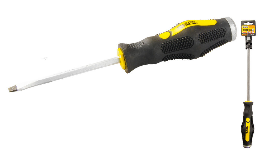 Отвёртка ударная шлицевая магнитная MASTERTOOL SL5х75 мм ручка с TPR покрытием 49-5575 Харків - зображення 1