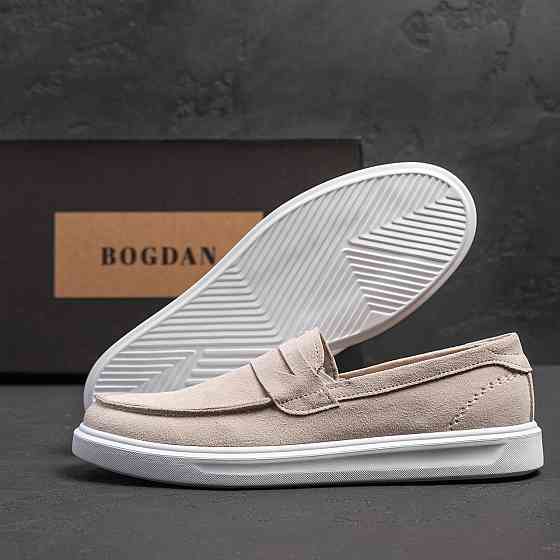 Мужские кожаные лоферы Urban Style Beige Київ