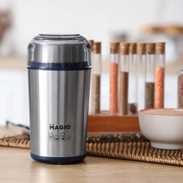 Кофемолка Мagio MG-194 100 г серебристая Київ - зображення 1