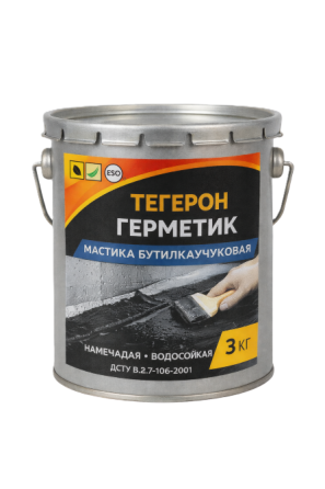 ТЕГЕРОН Герметик ЭКОБИТ ведро 3,0 кг мастика бутилкаучуковая ДСТУ Б В.2.7-77-98 Дніпро