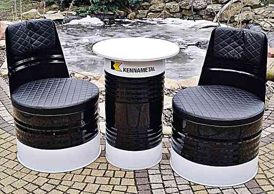 Крісло з металевої бочки з вашим логотипом | Дизайнерські лофт крісла з бочок Киев