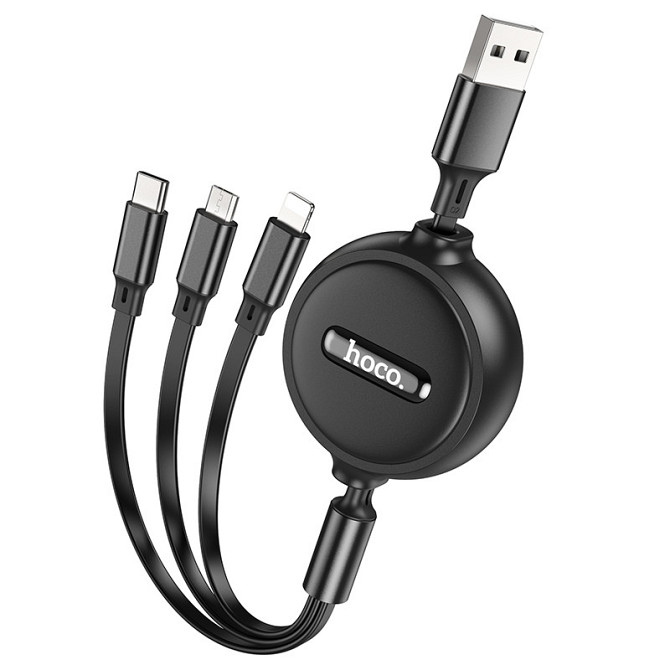 Дата кабель Hoco X75 3in1 Lightning-MicroUSB-Type-C (1m) Херсон - изображение 1