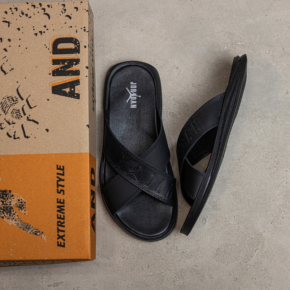 Мужские кожаные  летние шлепанцы-сланцы Jordan Київ - зображення 9