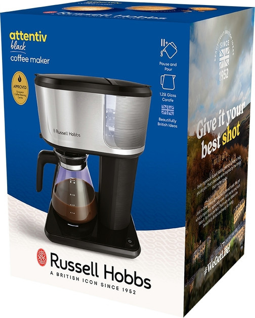 Кофеварка капельная Russell Hobbs Attentiv Black Coffee Maker 26840-56 1500 Вт черная Київ - зображення 8