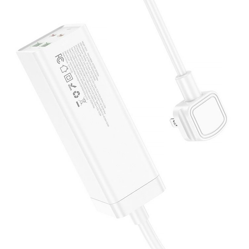Удлинитель Hoco AC10A Talent PD65W+QC3.0 (2USB-A/2C/1xSocket) (1.5m) Херсон - зображення 3