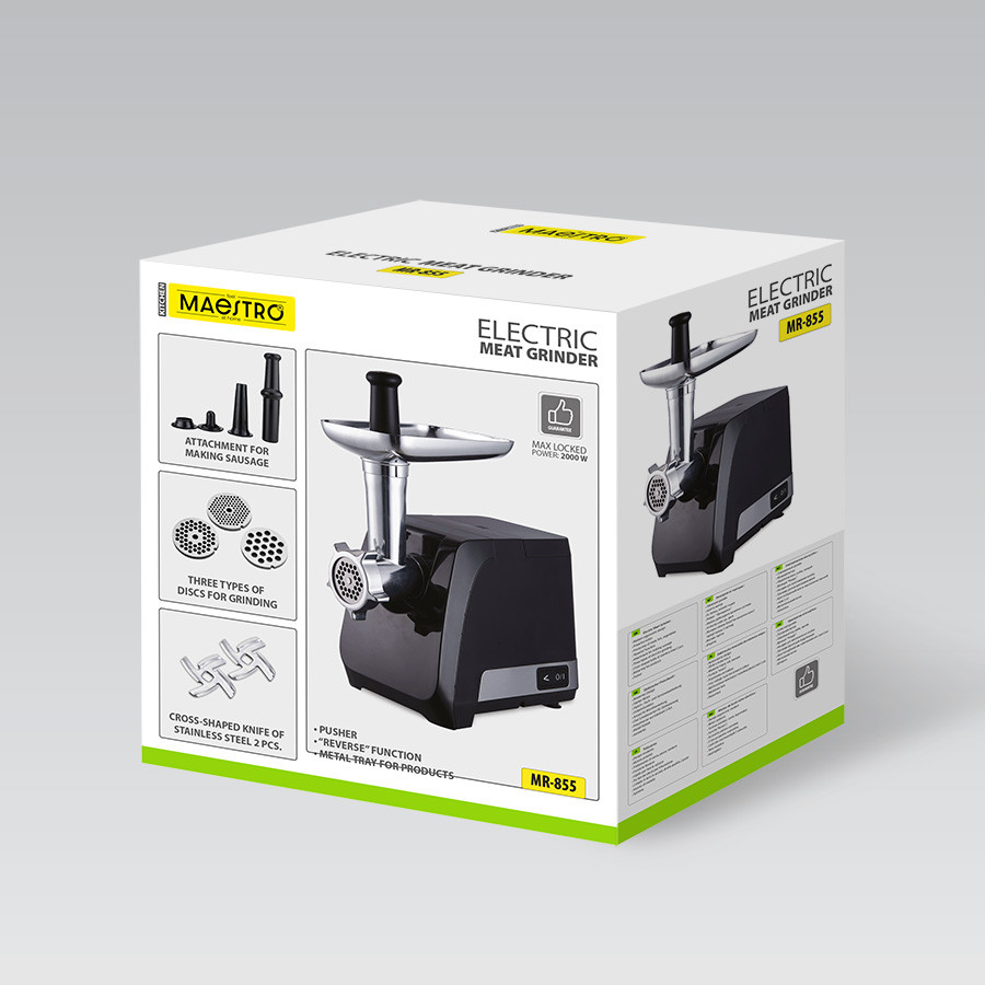 Мясорубка электрическая Maestro MR-855 2000 Вт черная Киев - изображение 9