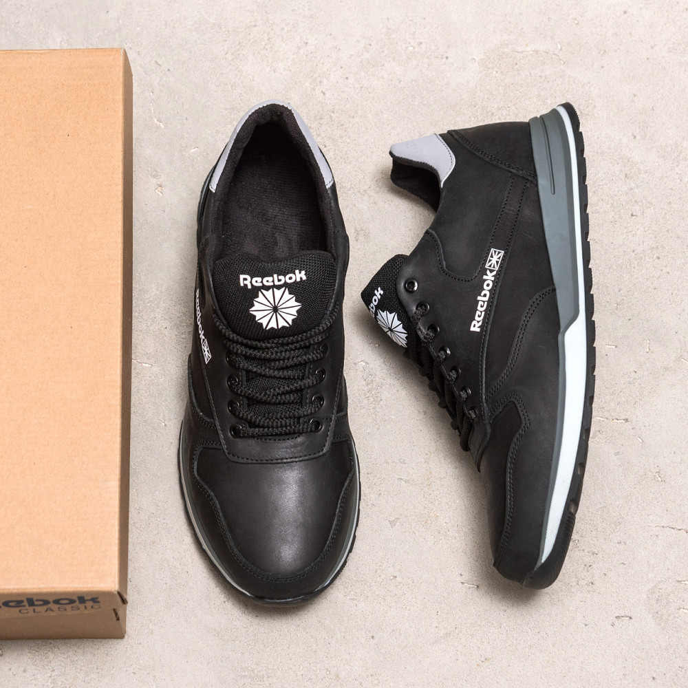 Мужские кожаные кроссовки  Rbk Classic Leather  Black Київ - зображення 8