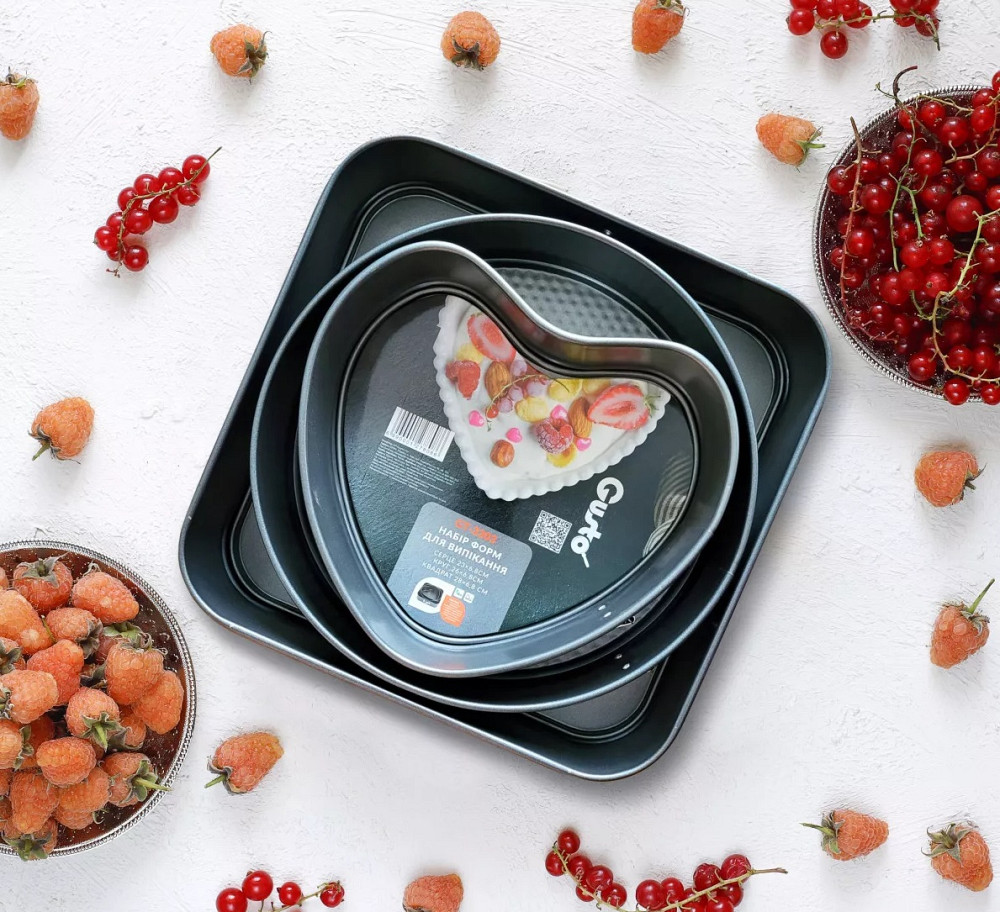 Набір форм для випікання Gusto GT-3303 3 предмети чорний Київ - зображення 1