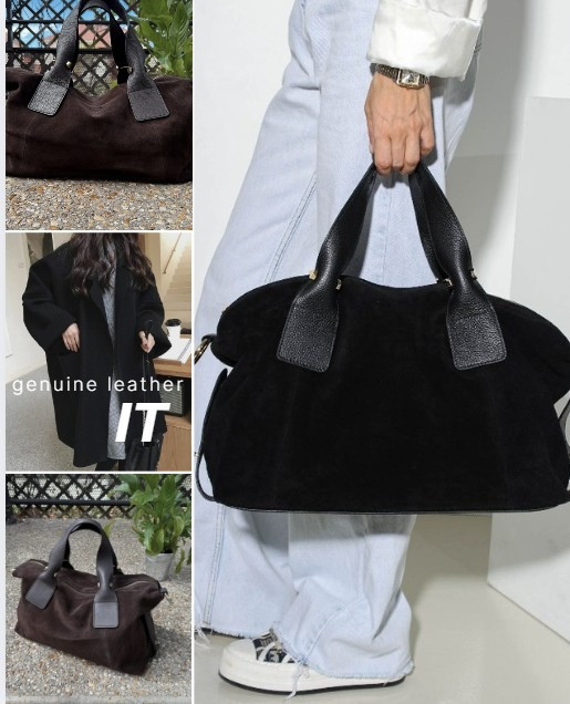 Італійська замшева шоколадна сумка велика сумка натуральний замш TS00431 Луцьк - зображення 2