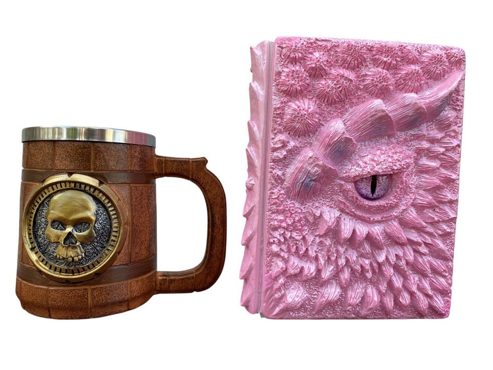 Подарочный набор Кружка 3D Череп Gold Rose и Блокнот 3D «Дракон Единорога» Київ - зображення 1