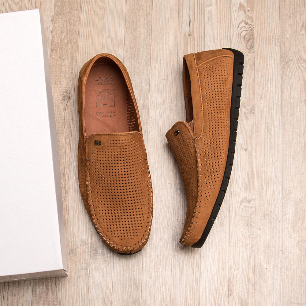 Мужские летние кожаные мокасины Legges Canary перфорация Київ - зображення 10