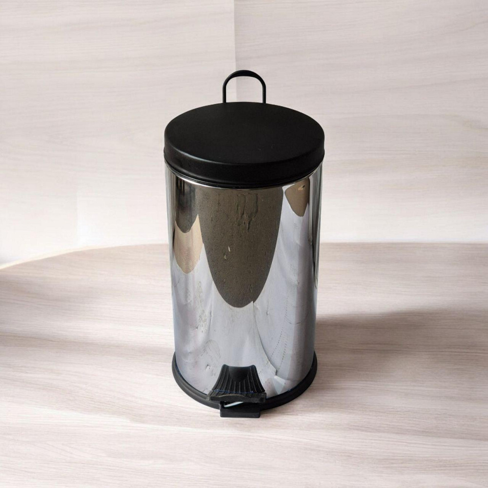 Урна из нержавеющей стали,5 л, глянец, пластиковая крышка 0102p Київ - зображення 4