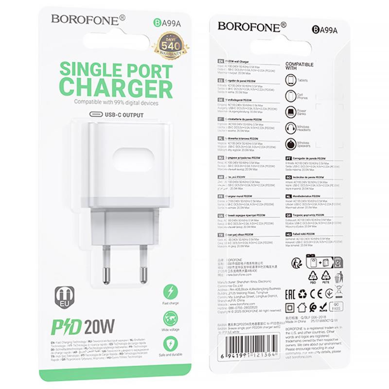 СЗУ Borofone BA99A Breeze PD20W (1USB-C) Херсон - зображення 5