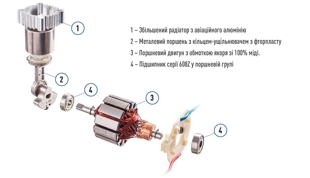 Автокомпресор Vitol К-60 150 psi 15 A 40 л ліхтар прикурювач (К-60) Раздельная - изображение 7