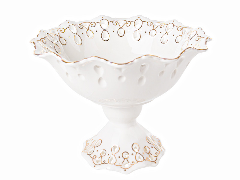 Фруктівниця на ніжці Lefard 946-017 18 см біла Київ - зображення 1