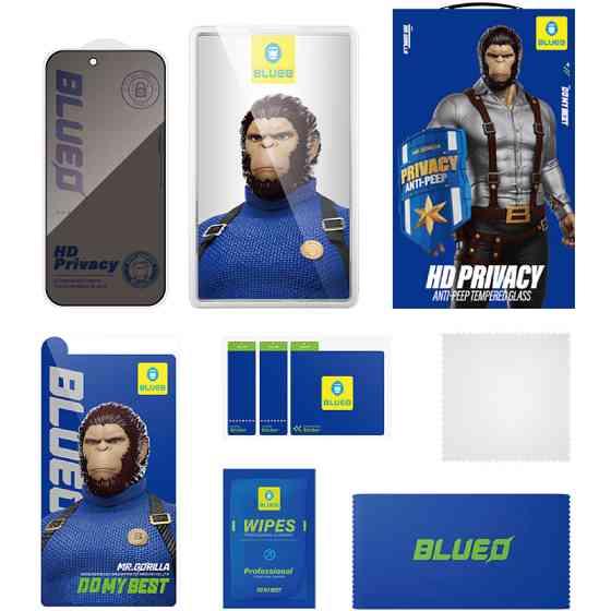 Защитное 2.5D стекло Blueo Full Cover Anti-Peep для Apple iPhone 18 Pro Max (6.9") Херсон