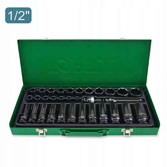 Набор торцевых головок ударных TOPTUL 1/2" 8-32мм 32ед. короткие+длинные GDAD3201 Харьков