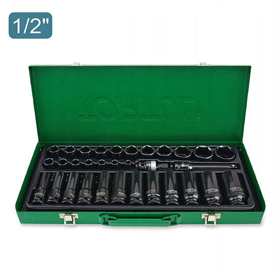 Набор торцевых головок ударных TOPTUL 1/2" 8-32мм 32ед. короткие+длинные GDAD3201 Харьков - изображение 2