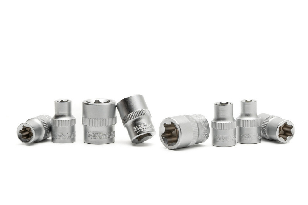 Набор головок торцевых E-TORX MASTERTOOL ⅜" E8-E20 CrV 8 шт 78-3808 Харків - зображення 6