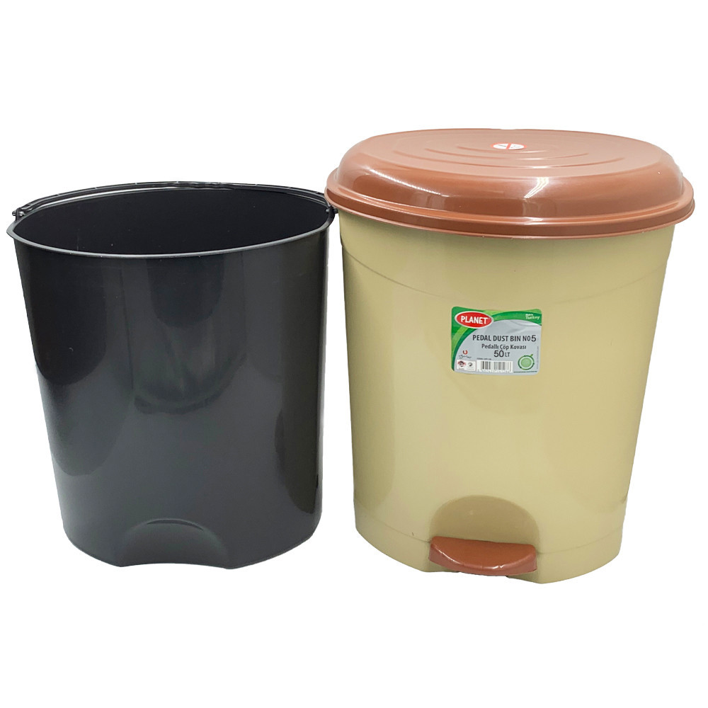 Ведро для мусора с педалью Planet №5 50 л антрацитовое-серое Київ - зображення 3