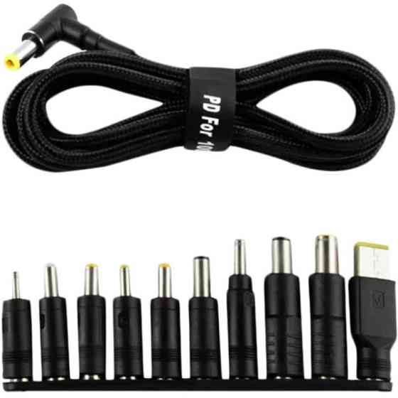 DM Кабель живлення Type-C to DC 5.5x2.5 + набір перехідників 10-in-1 Black Харків