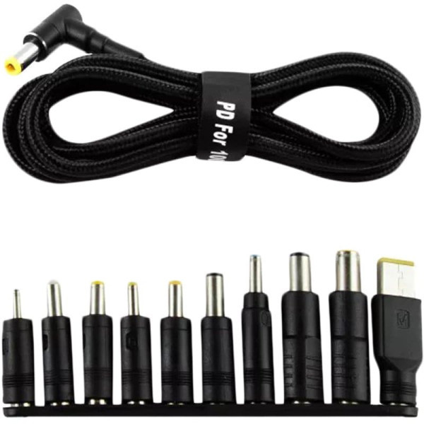 DM Кабель живлення Type-C to DC 5.5x2.5 + набір перехідників 10-in-1 Black Харьков - изображение 1
