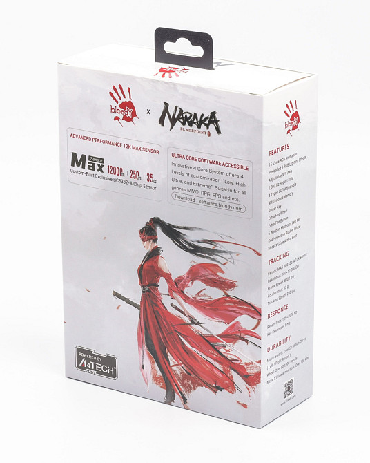 Мышь компьютерная проводная Bloody W95 Max Naraka белая с красным Киев - изображение 5