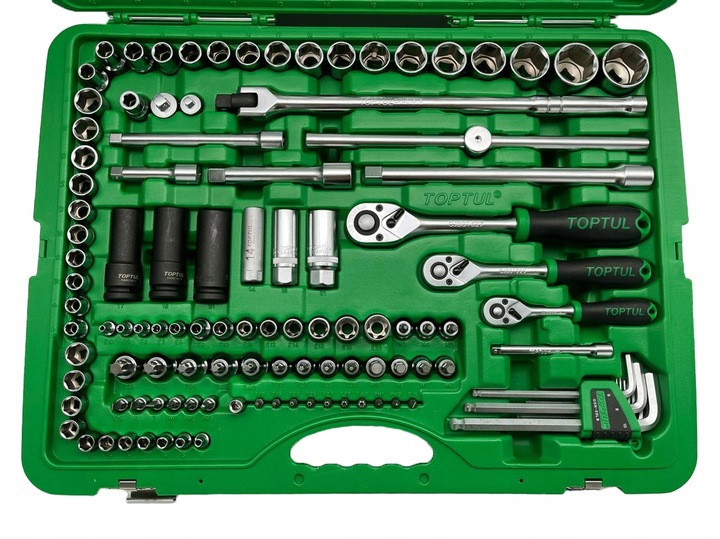 Профессиональный набор инструмента комбинированный 1/4", 3/8", 1/2" 163ед. TOPTUL GCAI163R Харків - зображення 5