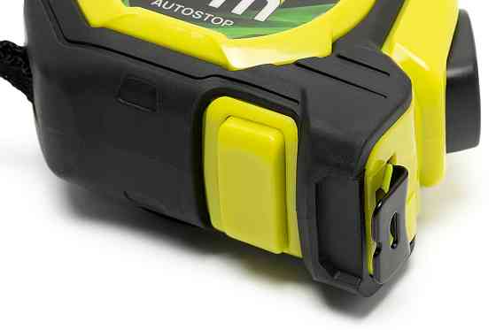 Рулетка WERTVOLL 5 м х 25 мм две кнопки AUTOSTOP покрытие TPR нейлоновое покрытие противоскользящий  Харків