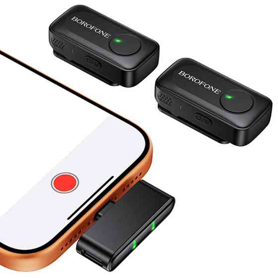 Петличный беспроводной микрофон Borofone BFK17 Lemai dual-mic Type-C Херсон