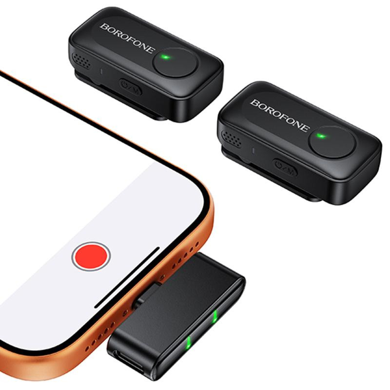 Петличный беспроводной микрофон Borofone BFK17 Lemai dual-mic Type-C Херсон - изображение 6