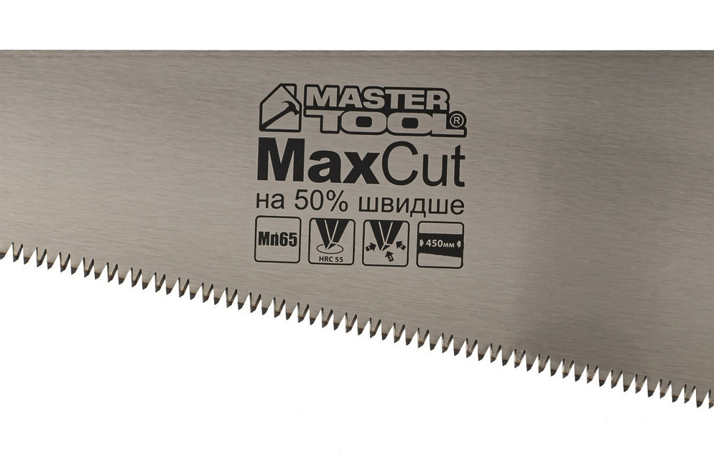 Ножовка столярная MASTERTOOL 7TPI MAX CUT 450 мм закаленный зуб 3-D заточка полированная 14-2045 Харьков - изображение 2