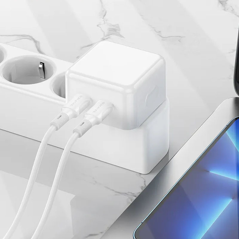 СЗУ Borofone BA76A Source PD35W (2USB-С) + кабель Type-C to Lightning Херсон - зображення 5