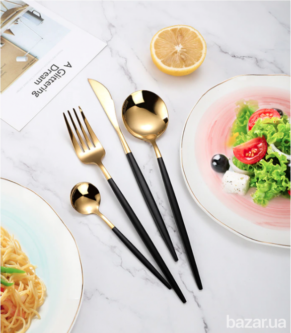 Набор столовых приборов Kitchen чёрный на 4 персоны Киев - изображение 4