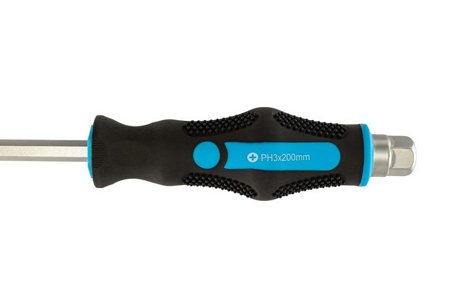 Отвёртка ударная крестовая магнитная MASTERTOOL EXTERNAL HEX PH3х200 мм ручка с TPR покрытием 49-632 Харків - зображення 5