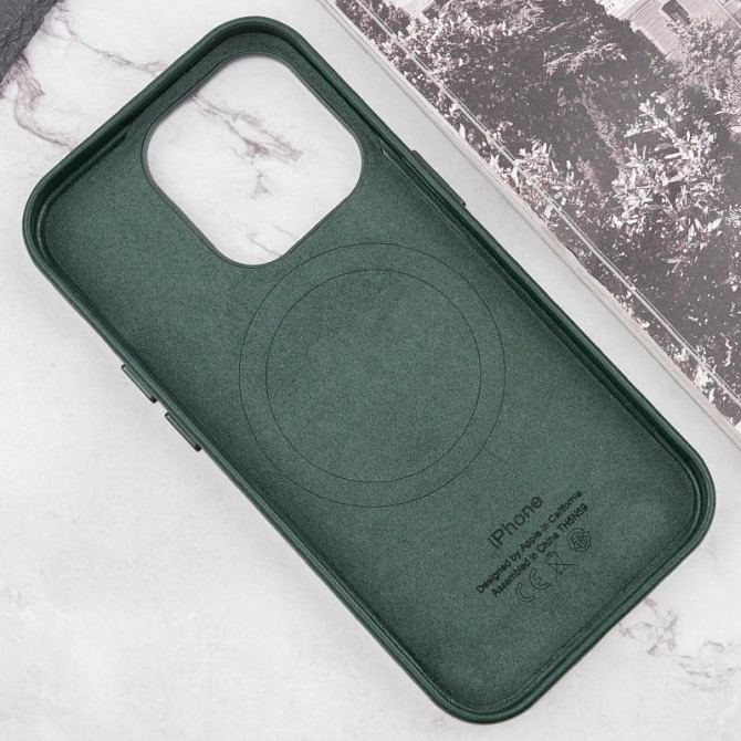 Кожаный чехол Leather Case (AAA) with MagSafe and Animation для Apple iPhone 15 Pro (6.1") Херсон - изображение 3