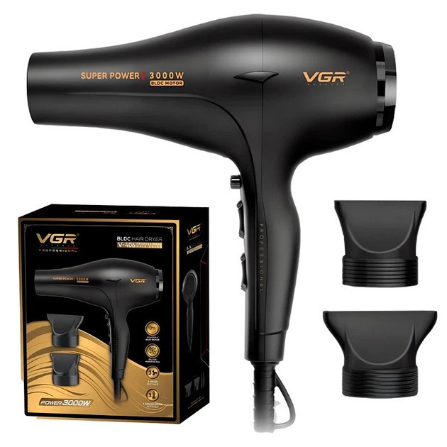 Фен VGR V-406 BLACK 3000 Вт черный Київ - зображення 1