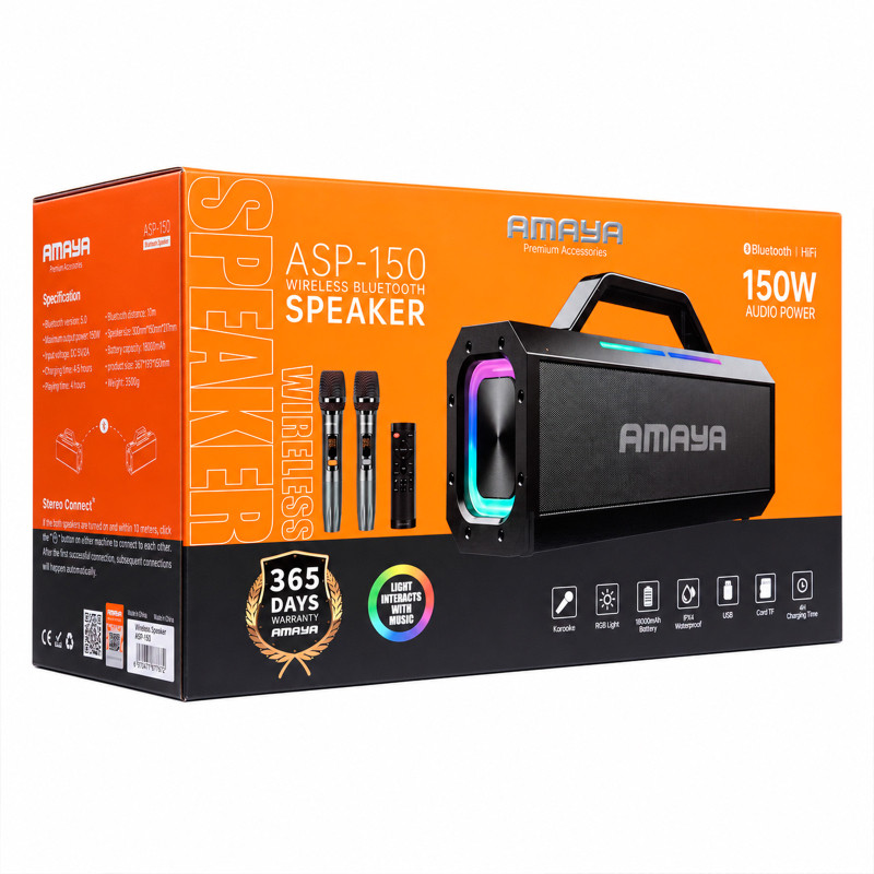 Уценка Bluetooth Колонка Amaya ASP-150 Two-person 150W + два микрофона Херсон - изображение 2