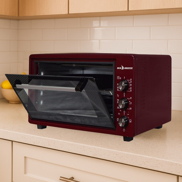 Электропечь Sea Breeze SB-0706 45 л бордовая Київ - зображення 1
