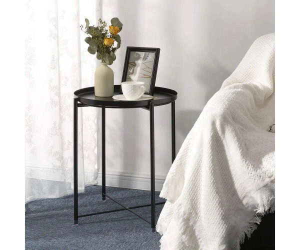 Стіл Макс журнальний круглий чорний Дніпро - зображення 5