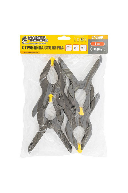 Струбцина столярная MASTERTOOL A-Type пружинная 150 мм захват 60 мм набор 4 шт 07-0560 Харків - зображення 3
