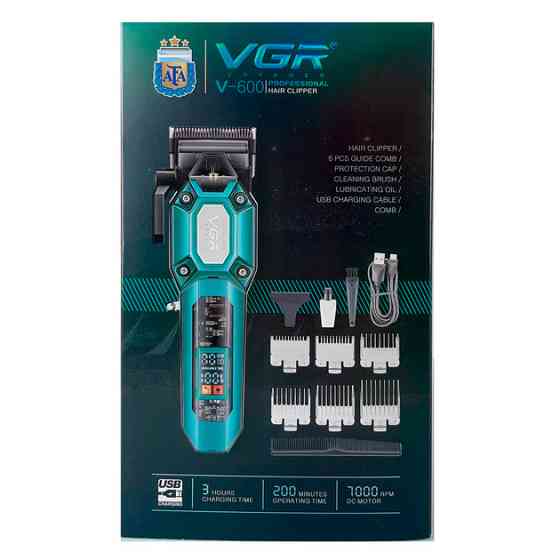 Машинка для стрижки аккумуляторная VGR V-600 GREEN 8 Вт зеленая Киев