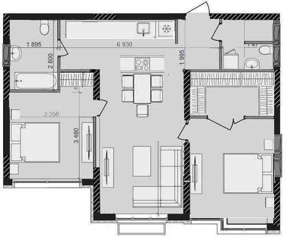 продажа 2-к квартира Киев, Голосеевский, 94500 $ Киев