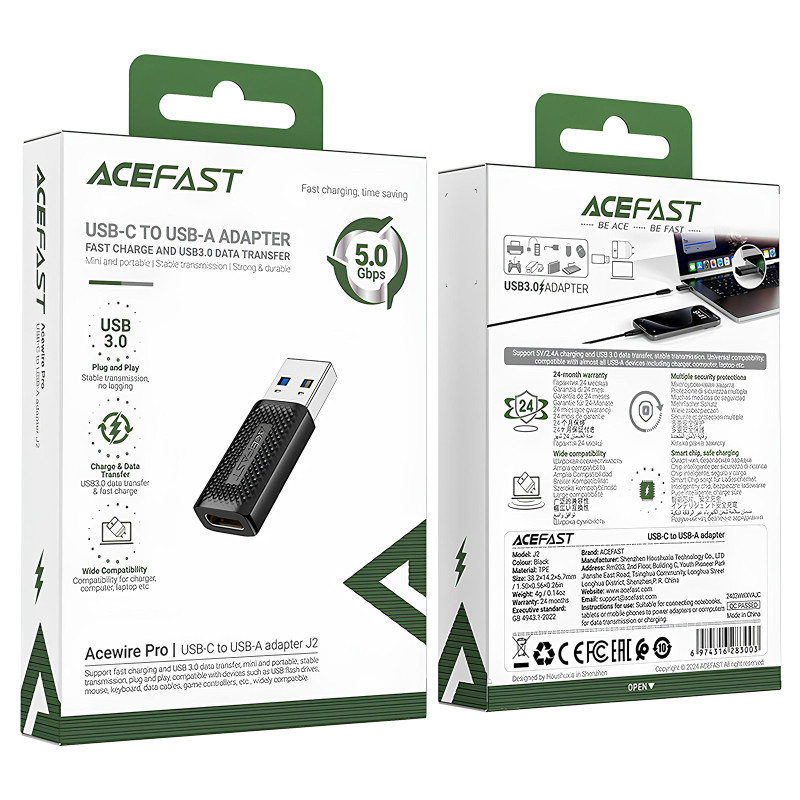 Переходник Acefast J2 USB Male to Type-C Female USB3.0 Херсон - зображення 5