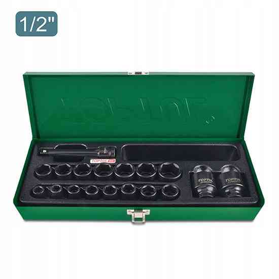 Набор ударных головок для пневмогайковерта TOPTUL 1/2" 10-32мм + удлинитель 18ед. GCAD1807 Харьков