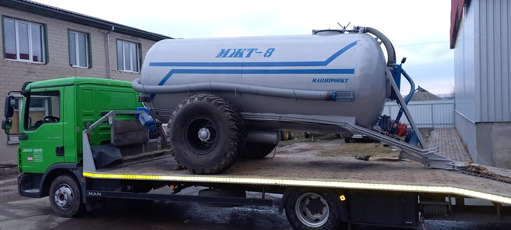 Причіп-бочка МЖТ-8 вакумна для навозу з розкидачем 12-14м Белая Церковь - изображение 1