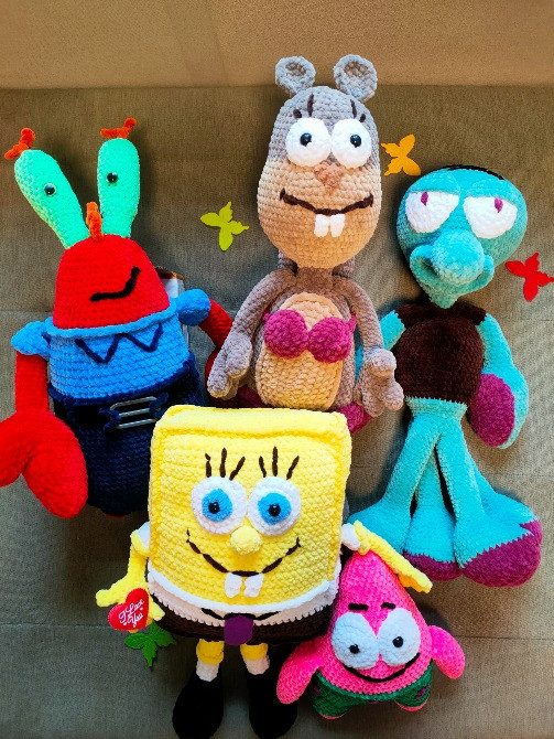Містер Крабс 43см Губка Боб Квадратні Штани велика іграшка дитяча в'язана плюшева ручна робота Нововолинськ - зображення 5