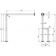 Поручень левый угловой 880*775мм нерж.матовый Київ - зображення 2