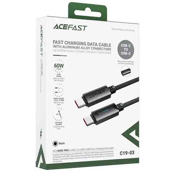 Дата кабель Acefast C19-03 Type-C to Type-C 60W (1.2m) Херсон