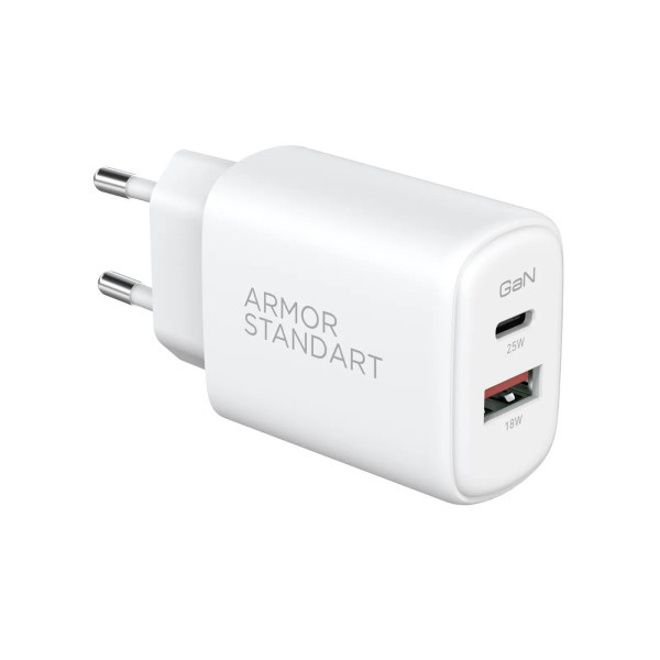 МЗП ArmorStandart Poweraze 25W GaN Type-C + USB-A White (ARM87067) Харьков - изображение 2